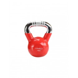 Kettlebell cast iron knurled chrome handle HMS KTC04 RED