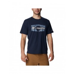 Columbia Sun Trek Ανδρικό T-shirt Navy Μπλε με Στάμπα 1931172-470