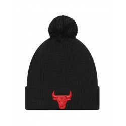 New Era Pop Bobble Chicago Bulls Pom Pom Beanie Unisex Σκούφος Πλεκτός σε Μαύρο χρώμα 60285007