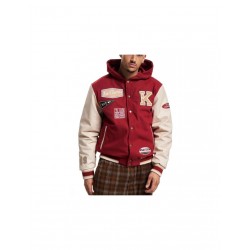 Karl Kani Retro Patch Hooded Block College Jacket M 6075237