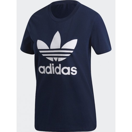 Adidas Trefoil Γυναικείο T-shirt Collegiate Navy με Στάμπα  GD2314